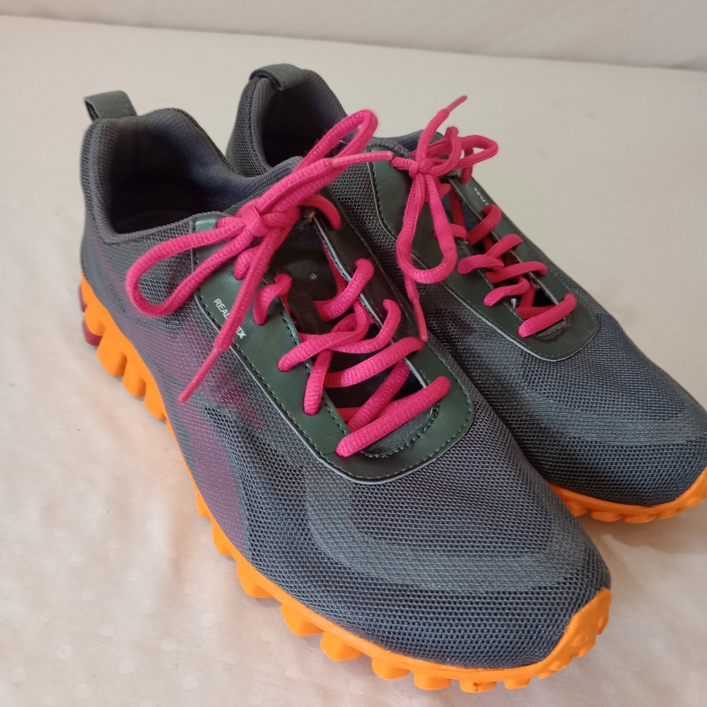 Reebok Realflex Run Orange Gray Athletic Sneaker
